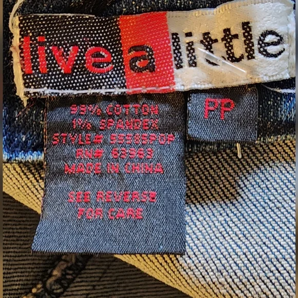 Live a little jean jacket sz PP - Picture 4 of 4